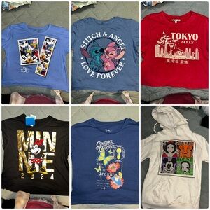 Disney women’s T-shirt sz SM, hoodie SZ XS bundle